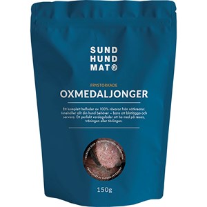 Hundfoder Sund hundmat Frystorkade oxmedaljonger 150 g