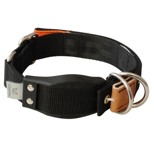 WowWow Professional, svart hundhalsband - Stl. M: 37 - 46 cm halsomfång, B 35 mm