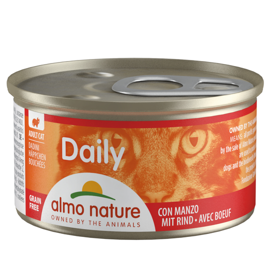 Ekonomipack: Almo Nature Daily Menu 24 x 85 g - Bitar med nötkött