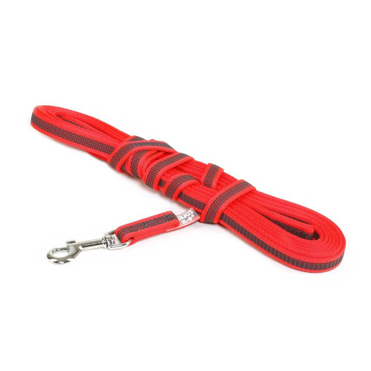 JULIUS-K9 COLOR & GRAY® 14 MM SUPER-GRIP KOPPEL MED HANDTAG - RÖD/5 M