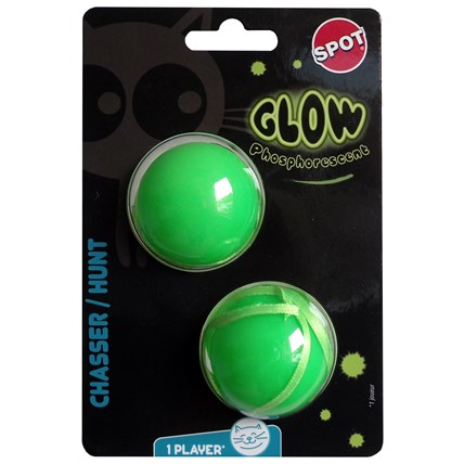 Kattleksak självlysande grön boll 2-pack 470769