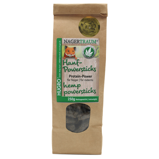 Hugro Nagertraum Hemp Powersticks - Ekonomipack: 3 x 250 g