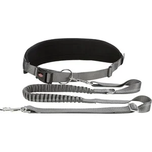 Hundkoppel Bälte Trixie Handsfree 75–120 cm Grå