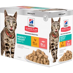 Kattmat Hill's Science Plan Perfect Weight Chicken and Salmom 12x85-pack