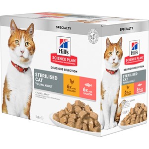 Kattmat Hill's Science Plan Sterilised Young Adult Salmon and Chicken 12 x 85 g