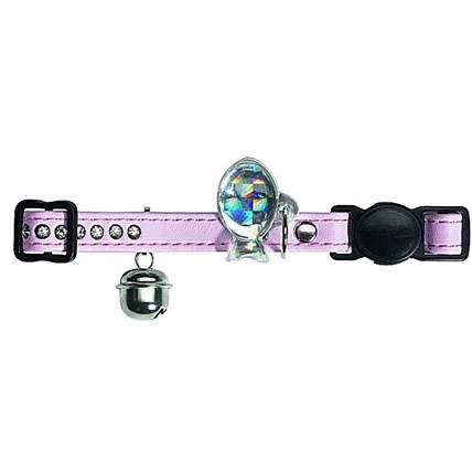 Katthalsband Luxus Ljus Rosa ® strass