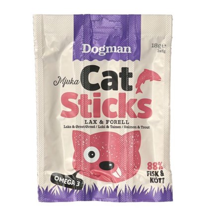 Kattgodis Cat sticks 3-pack lax & forell