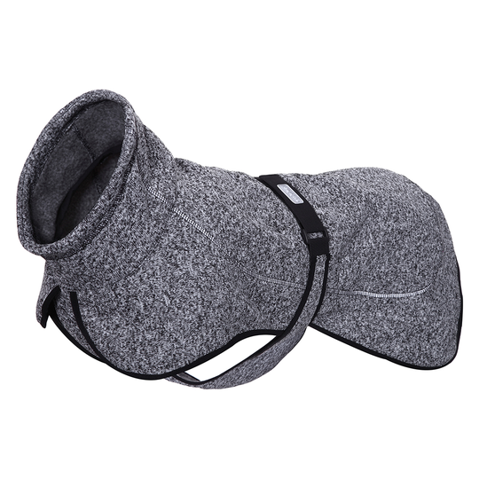 Rukka® Comfy stickad hundjacka, grå/svart - ca 45 cm rygglängd (stl. 45)