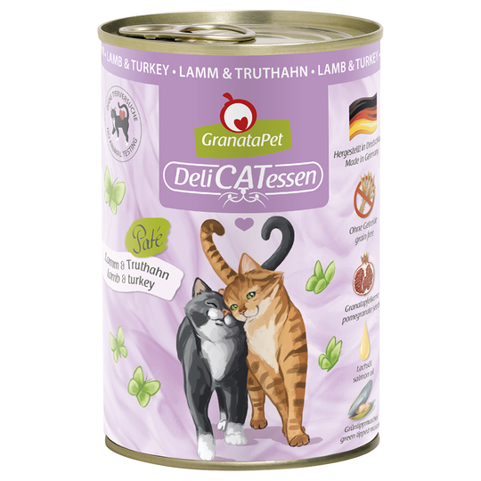 Ekonomipack: GranataPet DeliCatessen 24 x 400 g - Lamm & kalkon