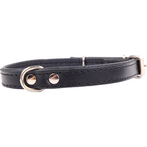 Läderhalsband, Svart 55 cm