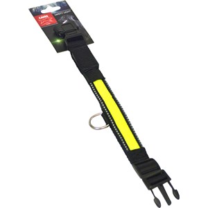 Hundhalsband Active Canis med LED-ljus, Svart/grön 51 cm