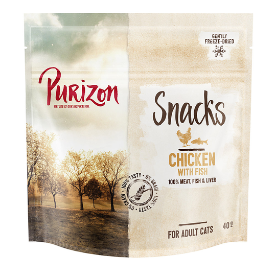 Purizon Snacks Chicken & Fish - Grain Free - Ekonomipack: 3 x 40 g