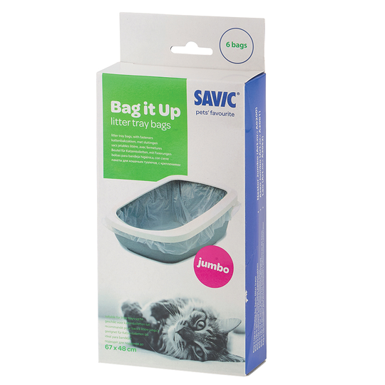 Savic Aseo Jumbo kattlåda med hög kant - Tillbehör: Bag it Up Litter Tray Bags, Jumbo, 1 x 6 st