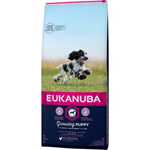 Hundfoder Eukanuba Puppy Medium, 15 kg