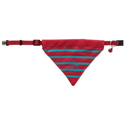 Katthalsband med scarf Röd