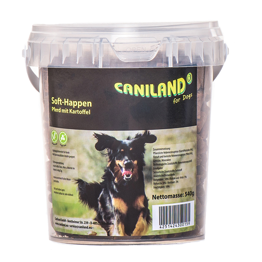 Karlie Doggy Brain Train 2in1 - Passande snacks: 540 g Caniland Soft Bitar av häst
