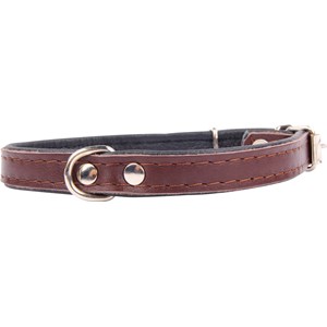 Läderhalsband, brun 45 cm