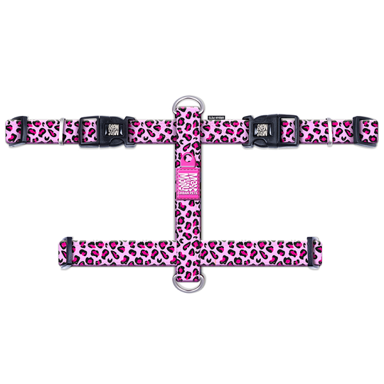 Max & Molly Leopard Pink H-sele - Stl. L: 70-98 cm bröstomfång