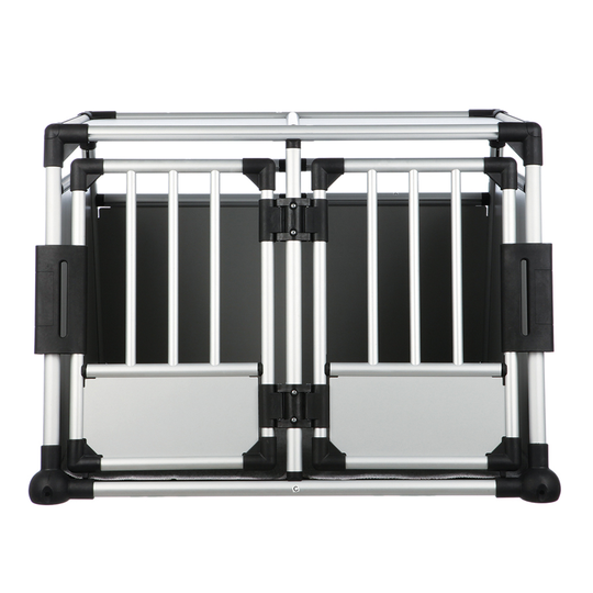 Trixie Aluminium transportbur dubbel - Stl. M-L: B 93 x T 88 x H 64 cm
