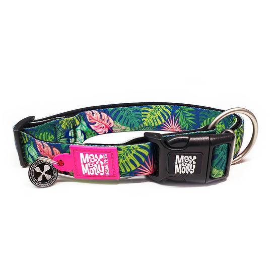 Max & Molly Tropical Smart ID halsband - Stl. L: 39-62 cm halsomfång, B 25 mm
