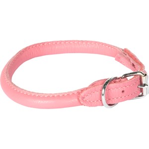 Hundhalsband Breeder's Läder Rundsytt, Rosa