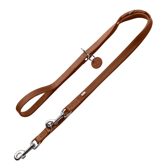 HUNTER Aalborg justerbart koppel, cognac - 200 cm långt, 15 mm brett