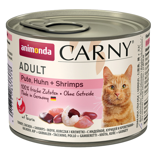 Ekonomipack: Animonda Carny Adult 48 x 200 g Kalkon, kyckling & räkor