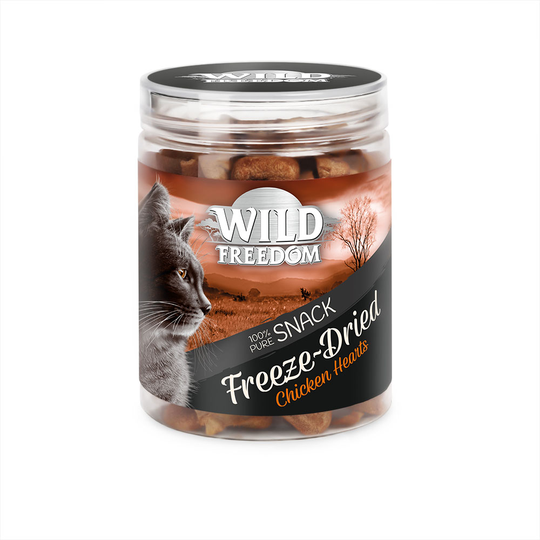 Extra lågt prova-på-pris! Wild Freedom Freeze-Dried Snacks kattgodis - Kycklinghjärta 45 g