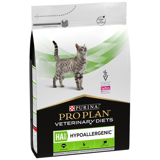 Purina Veterinary Diets Feline HA ST/OX - Hypoallergenic Ekonomipack: 3 x 3,5 kg