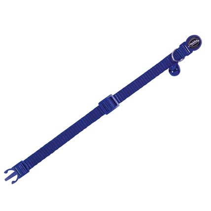 Enfärgat katthalsband nylon Blå